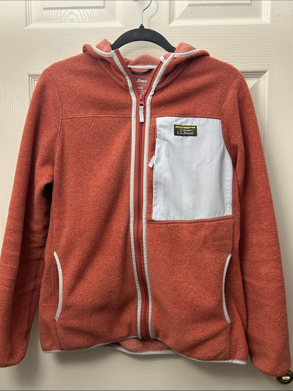 L.L. Bean Women’s Rust Orange Fleece Hoodie Jacket